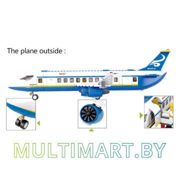 Конструктор Sluban M38-B0366 Авиационный лайнер (463 детали) картинка 8